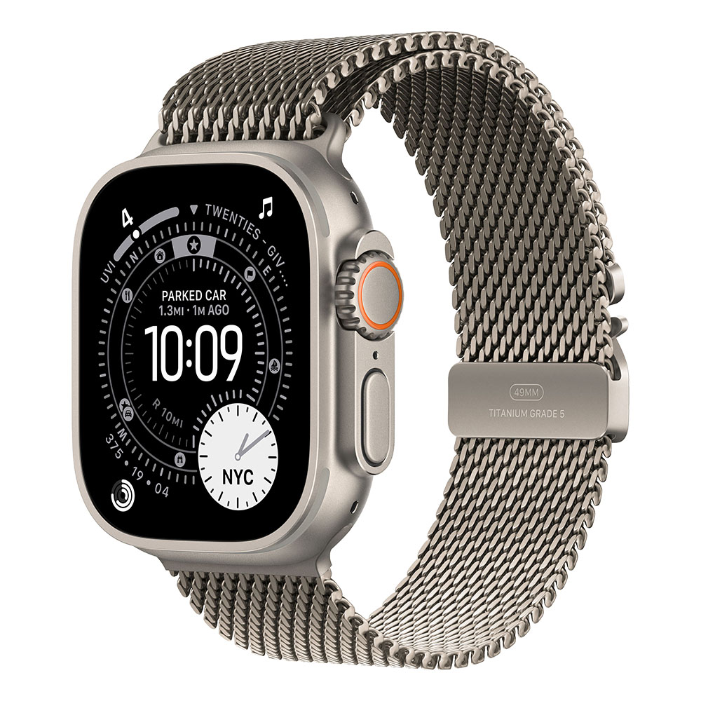 Product Image for Smartwatch Apple Watch Ultra 3, Cellular, 49mm, Natural Titanium Case, Natural Titanium Milanese Loop - Large