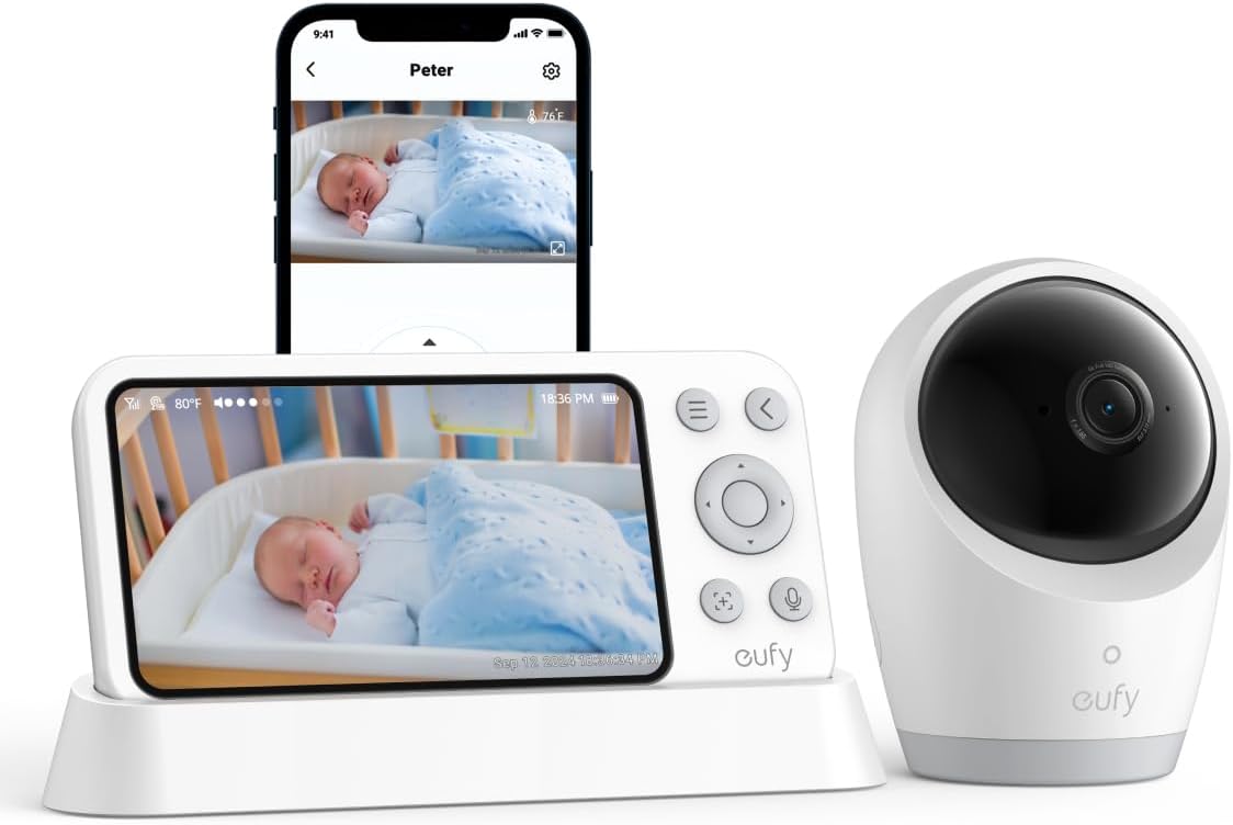 TV, Audio-Video & Foto - Monitor baby eufy E21 4K UHD Display 5'' 720p 8X Zoom