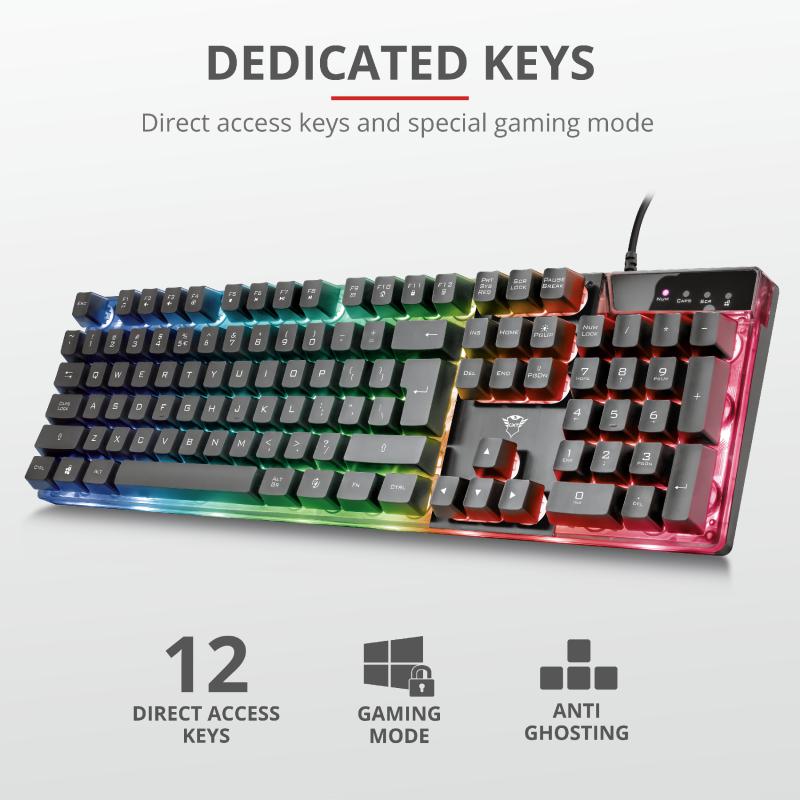 Tastatură gaming iluminată Trust GXT 835 [4]