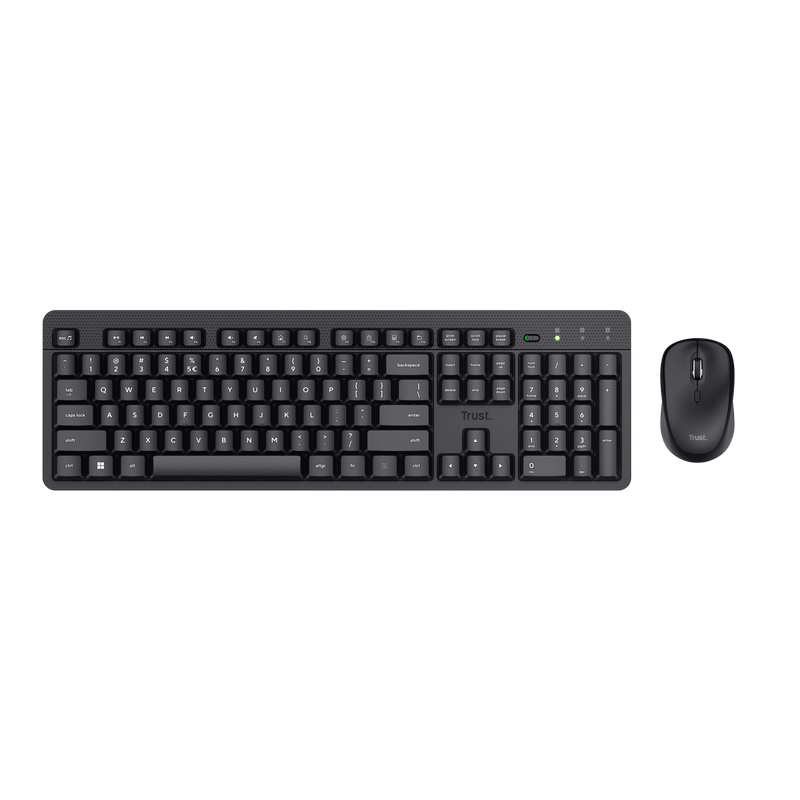 Tastaturi - Kit tastatură și mouse wireless silențios Trust Ody II