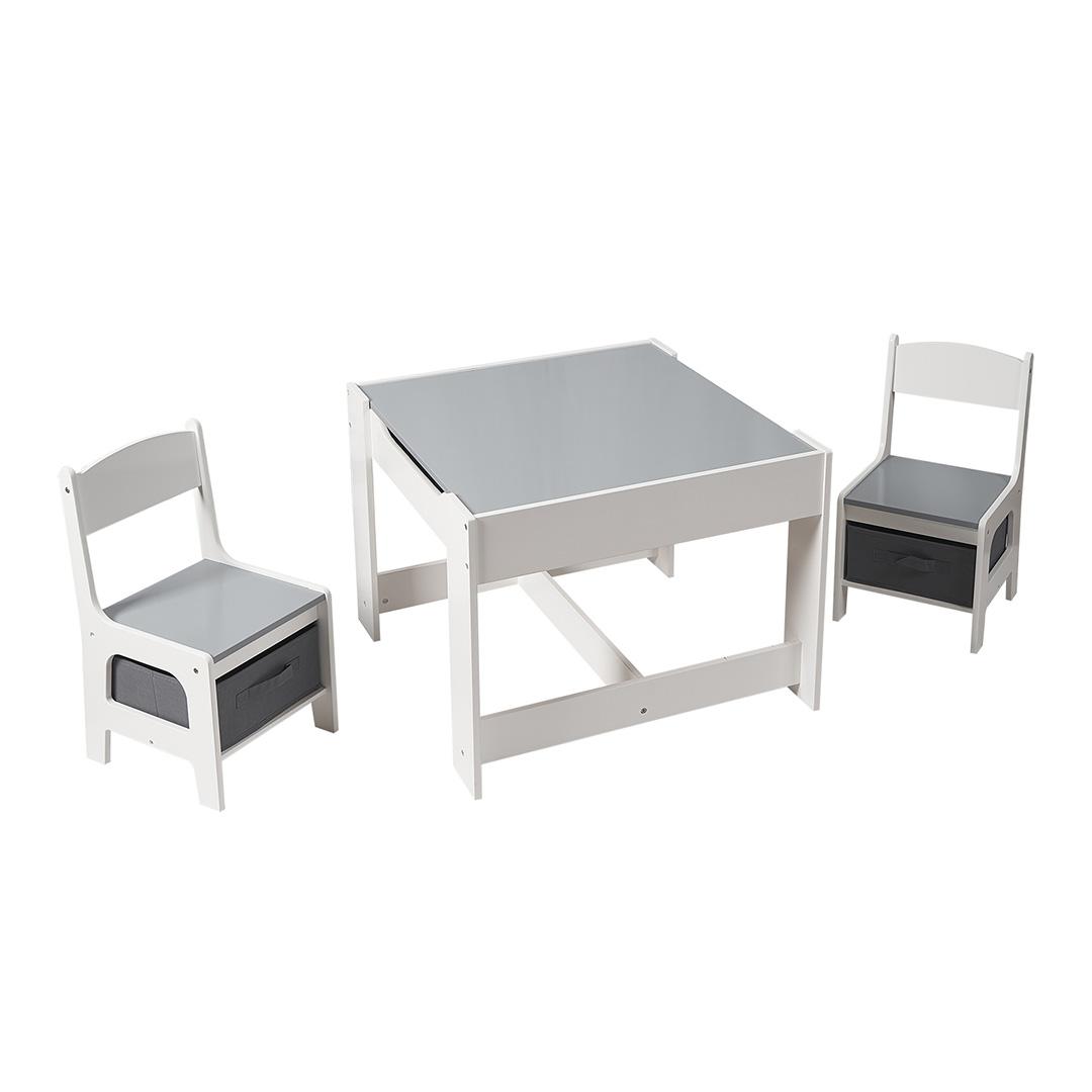 Mobilier camera copii - Set masuta si 2 scaune , alb MDF, U-Grow