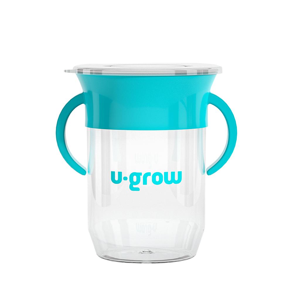 Jucarii, Copii & Bebe - Cana 360 grade cu manere, blue, U-Grow