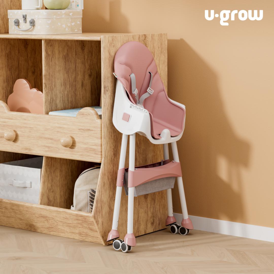 Scaun de masa2 in 1,pliabil, roz,U-Grow [3]