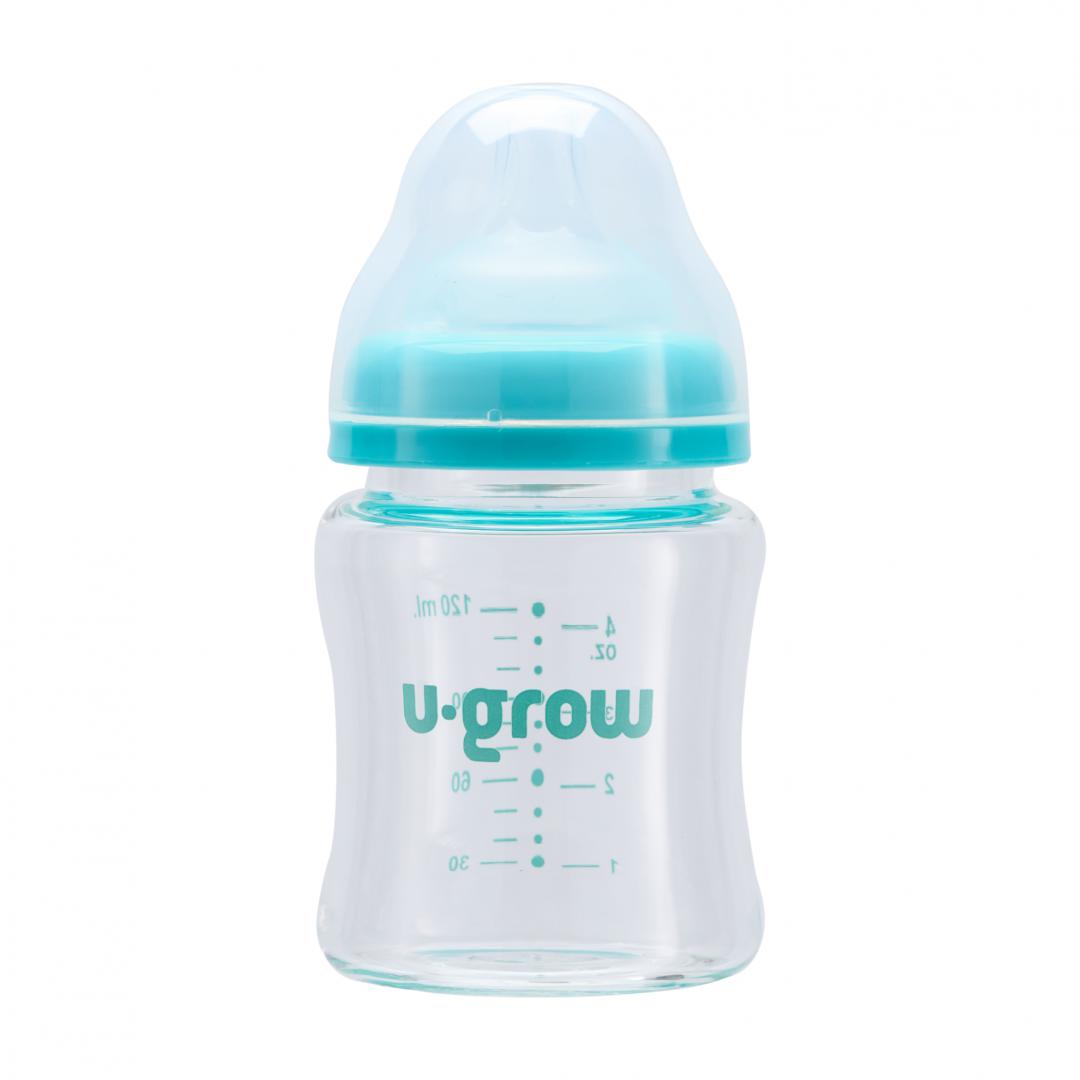 Biberon de sticla 120 ml+2 tetine,U-Grow [1]