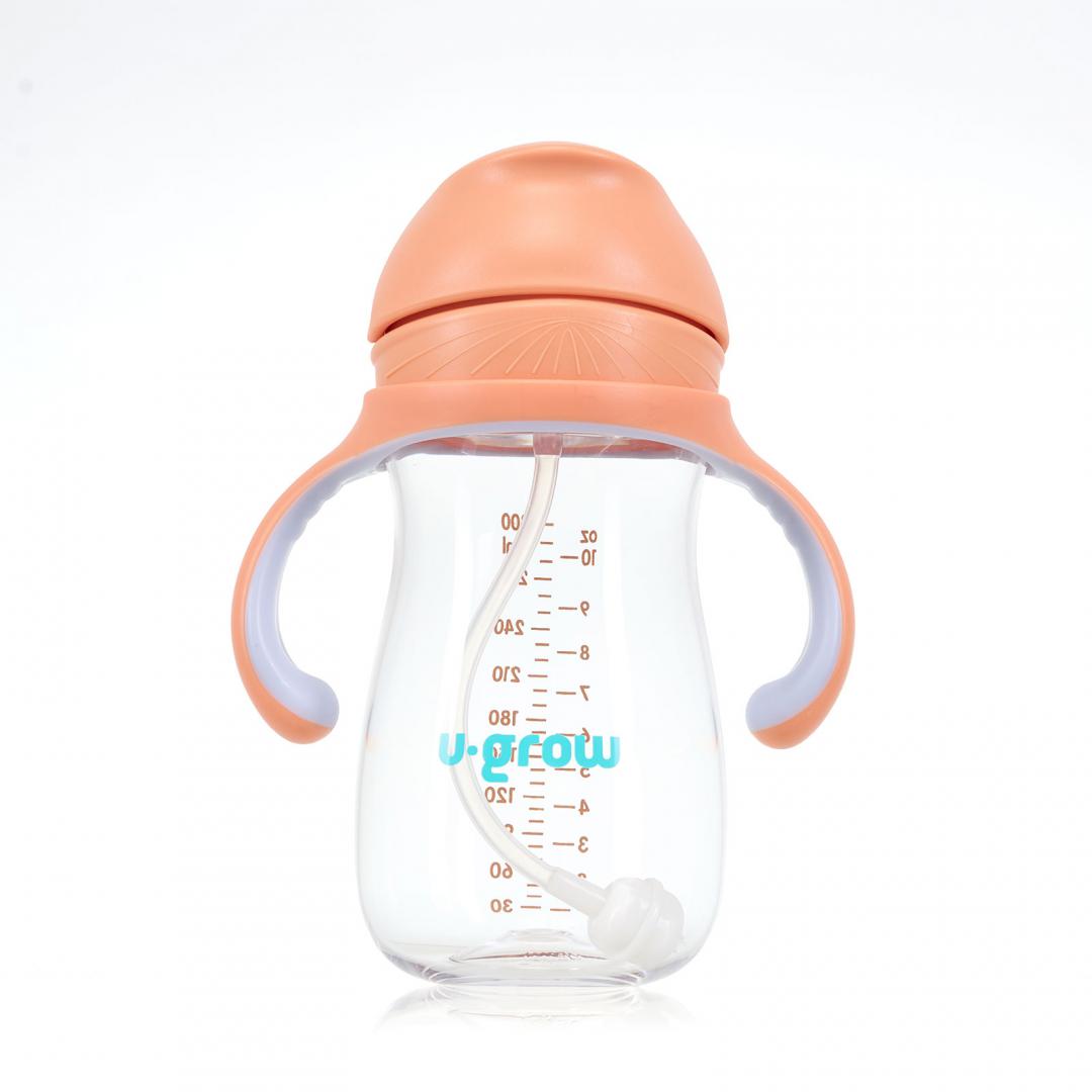 Cana cu pai tritan, orange, 300ml,U-Grow [1]