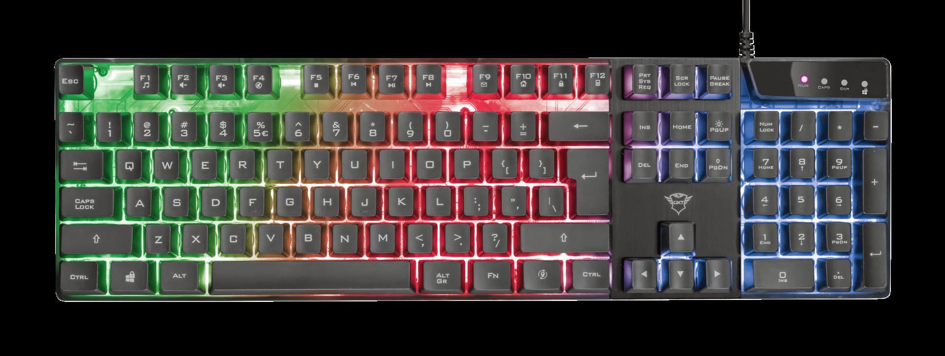 PC, Periferice & Software - Tastatură gaming iluminată Trust GXT 835