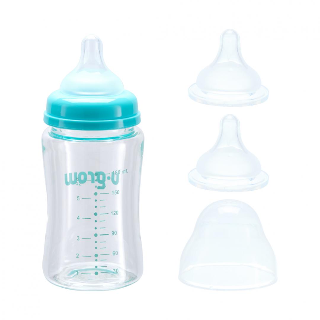Biberon de sticla180 ml+2 tetine, U-Grow [2]