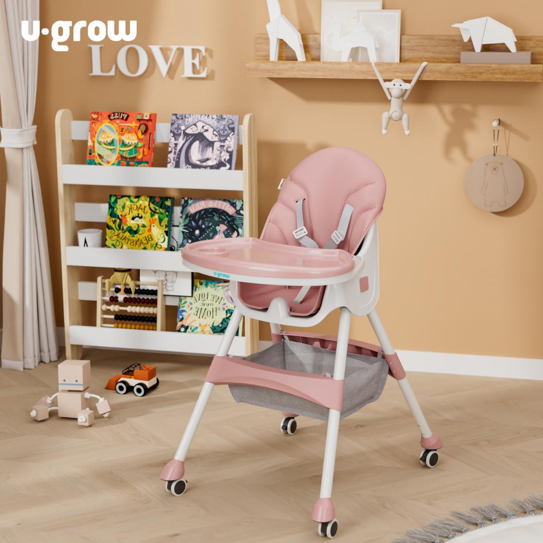 Scaun de masa2 in 1,pliabil, roz,U-Grow [4]