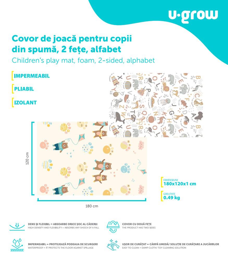 Covor de joaca120*180*1cm,alfabet,U-Grow [9]