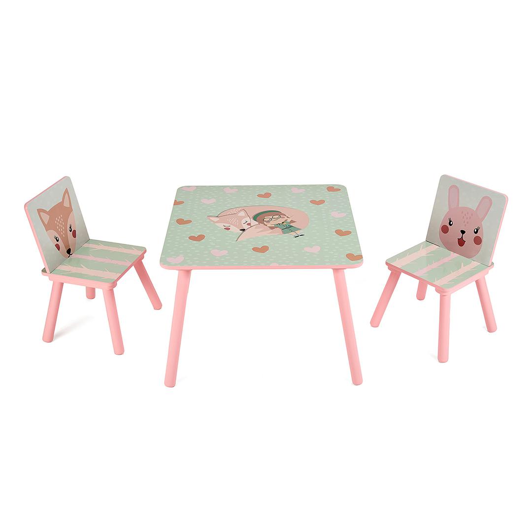 Mobilier camera copii - Set 2 scaune +birou Pink Forest, U-Grow