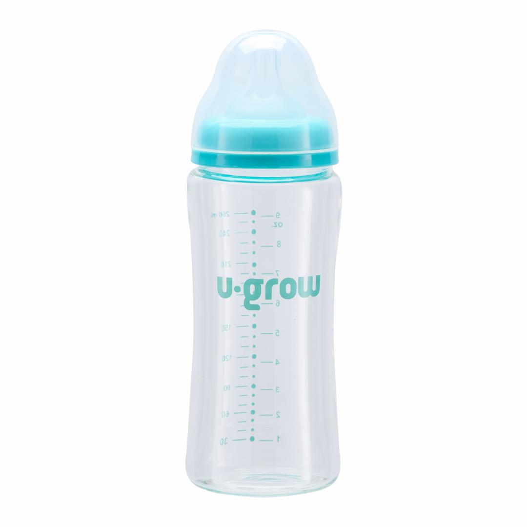 Biberon de sticla 260 ml+2 tetine,U-Grow [1]