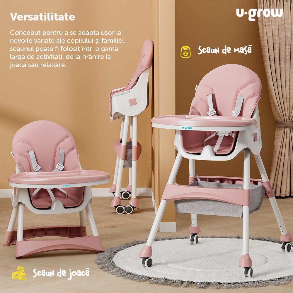Scaun de masa2 in 1,pliabil, roz,U-Grow [2]
