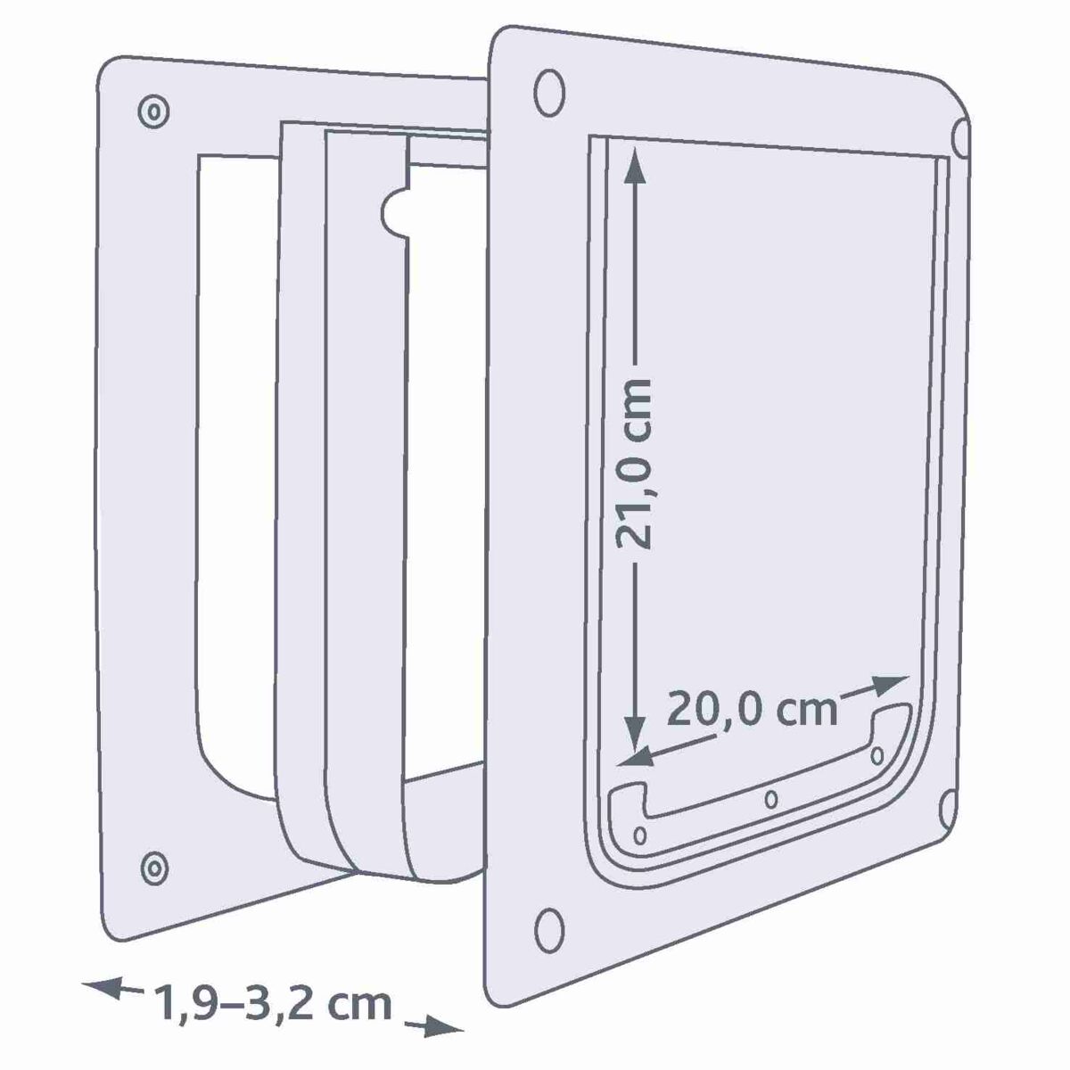 Usa Batanta pentru Caini, 2-Way, XSS: 25 x 29 cm, Alb [2]