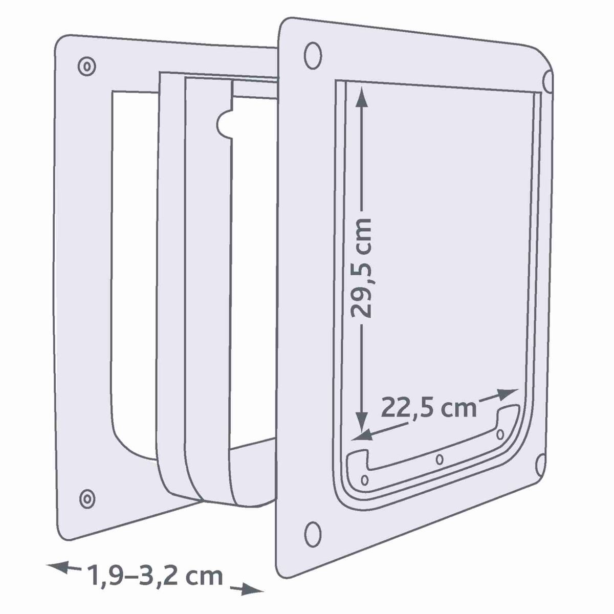 Usa Batanta pentru Caini, 2-Way, S-M: 30 x 36 cm, Alb [5]