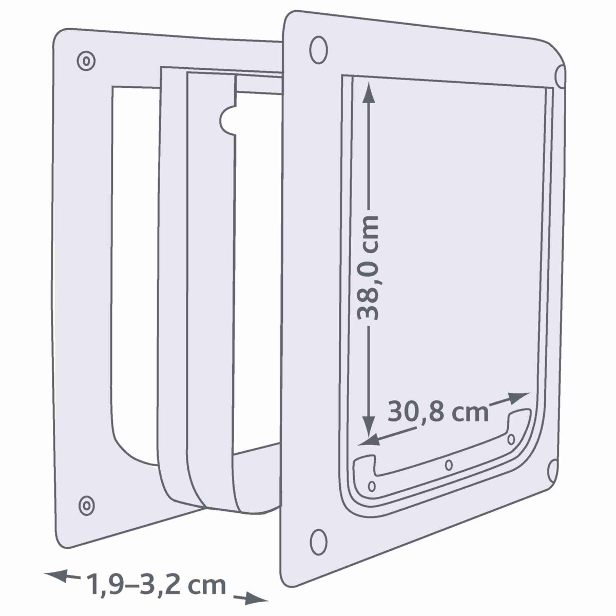 Usa Batanta pentru Caini, 2-Way, M-XL: 39 x 45 cm, Alb [4]