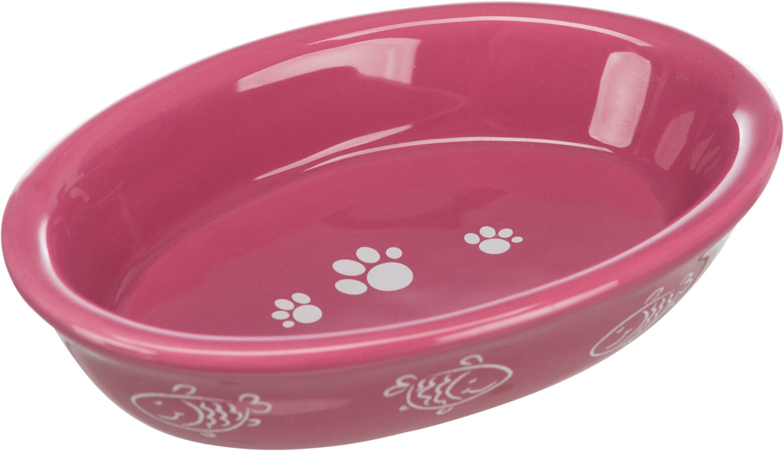 Castron Ceramic Oval pentru Pisici, 0.2 l/15 x 10 cm, Diverse Culori [2]