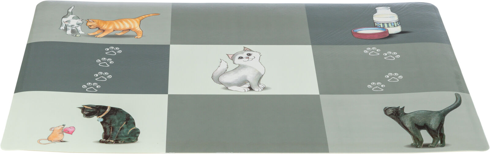 Castroane si adapatori animale - Servet Patchwork Cat pentru Castron, Pisici, Plastic 44 x 28 cm, Gri