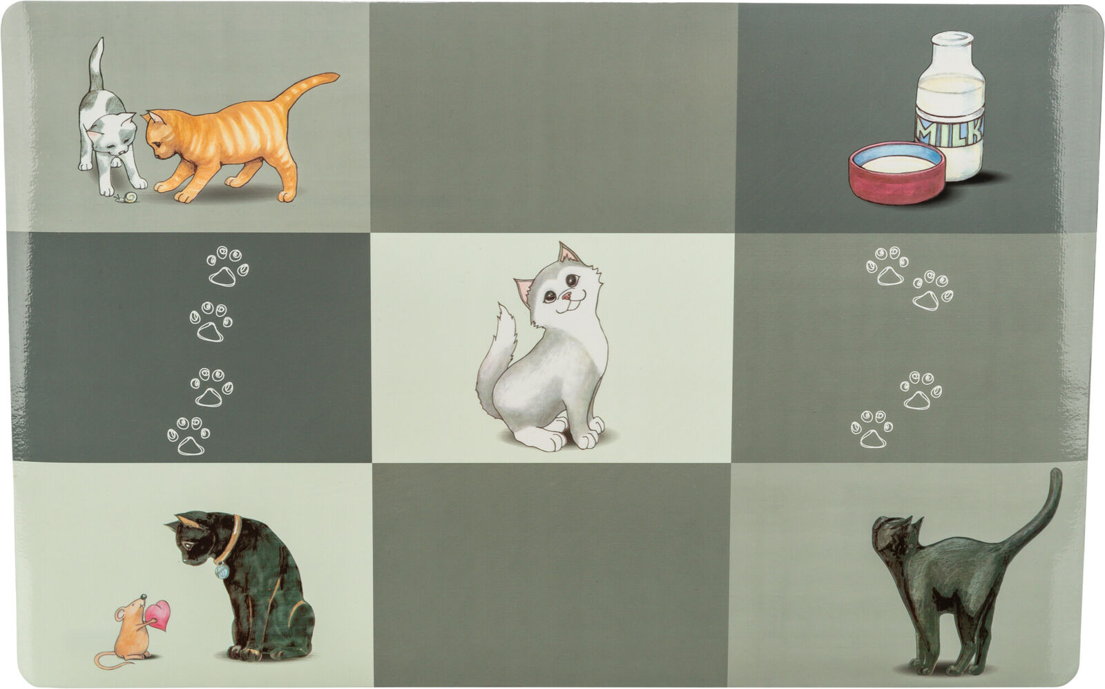 Servet Patchwork Cat pentru Castron, Pisici, Plastic 44 x 28 cm, Gri [1]