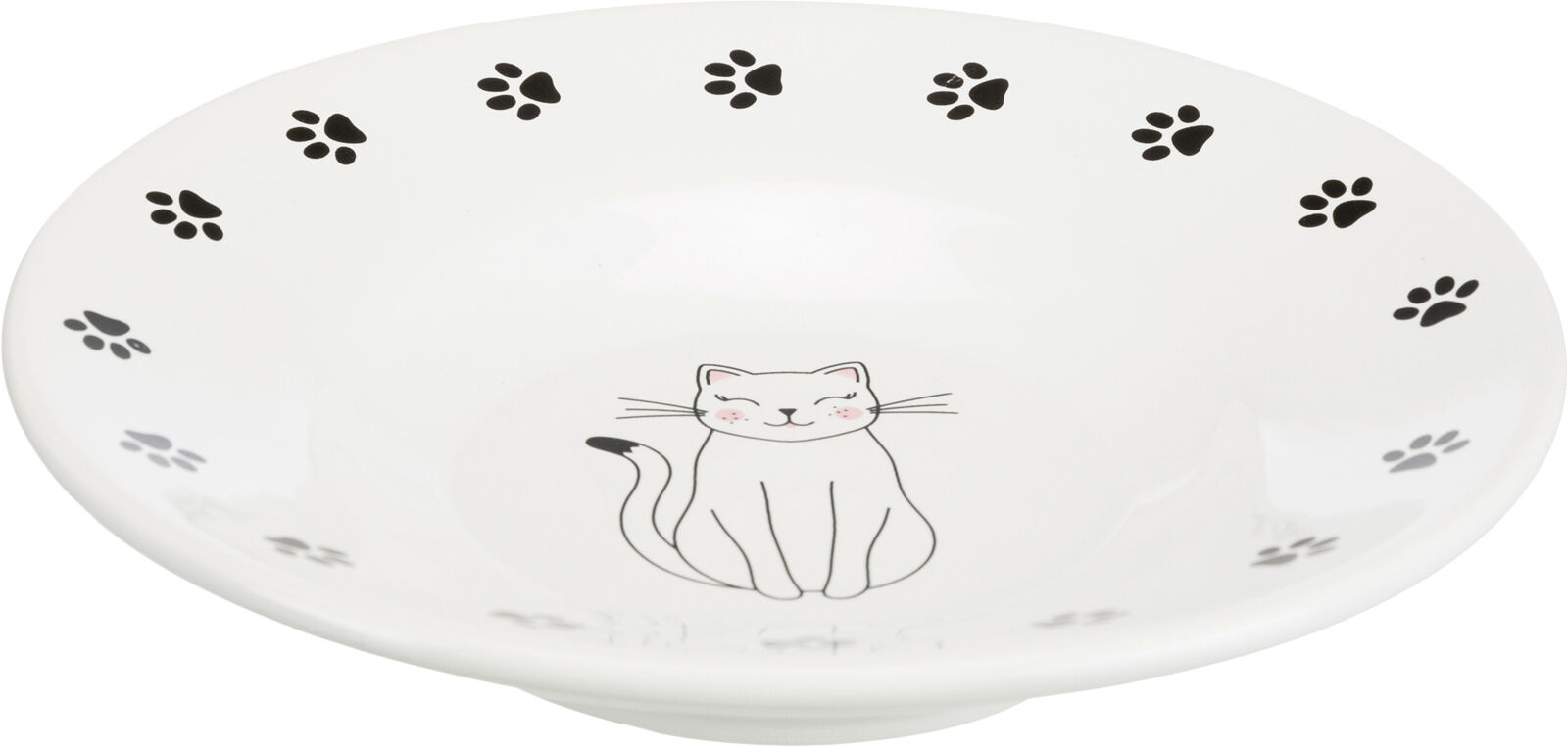 Castroane si adapatori animale - Castron Ceramic Pentru Pisici, 0.2 l/ 15 cm, Alb
