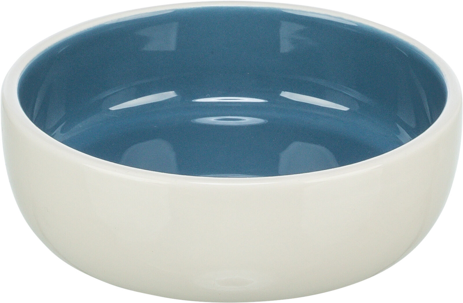 Castroane si adapatori animale - Castron Ceramic Pentru Pisici, 0.3 l /13 cm, Crem/Albastru