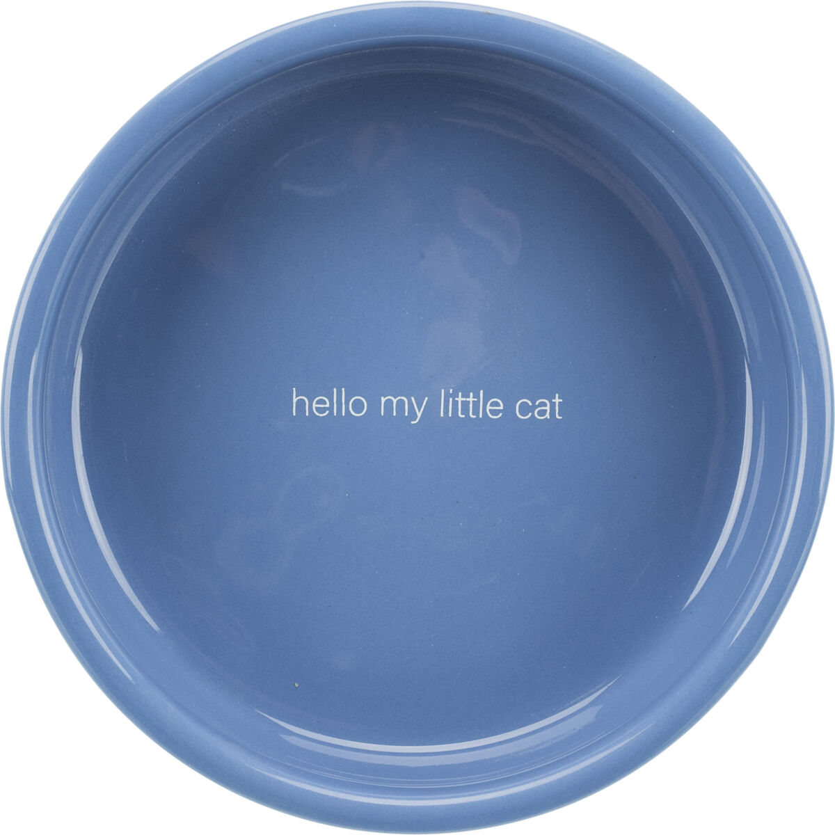 Castron Ceramic Pentru Pisici, 0.3 l/ 15 cm, Albastru/Alb [1]