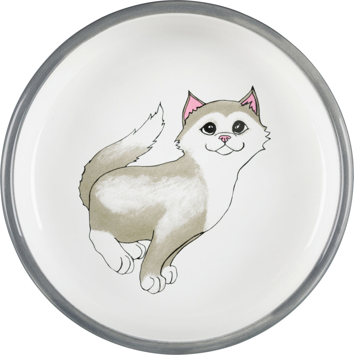 Castron Ceramic Pentru Pisici, 0.3 l/ 15 cm, Gri [1]