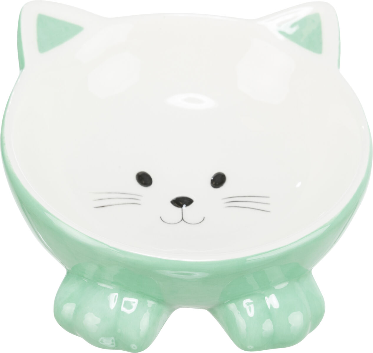 Castron Ceramic Pentru Pisici, Ridicat, Forma Ergonomica, 0.15 l/14 cm, Diverse Culori [2]