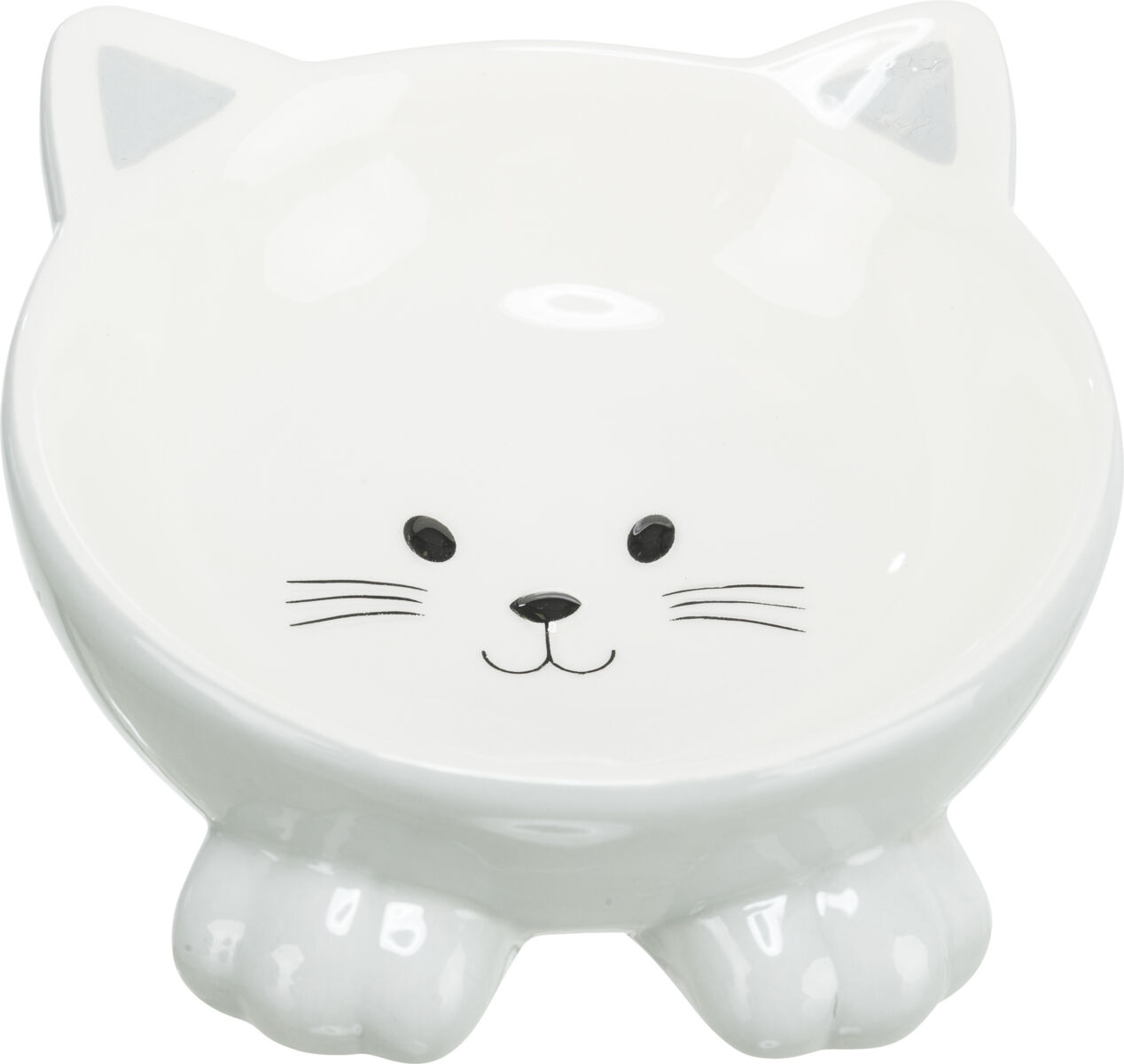 Castron Ceramic Pentru Pisici, Ridicat, Forma Ergonomica, 0.15 l/14 cm, Diverse Culori [1]