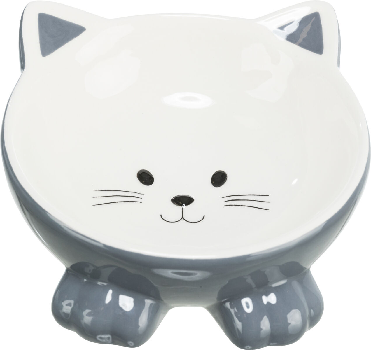 Castron Ceramic Pentru Pisici, Ridicat, Forma Ergonomica, 0.15 l/14 cm, Diverse Culori [3]