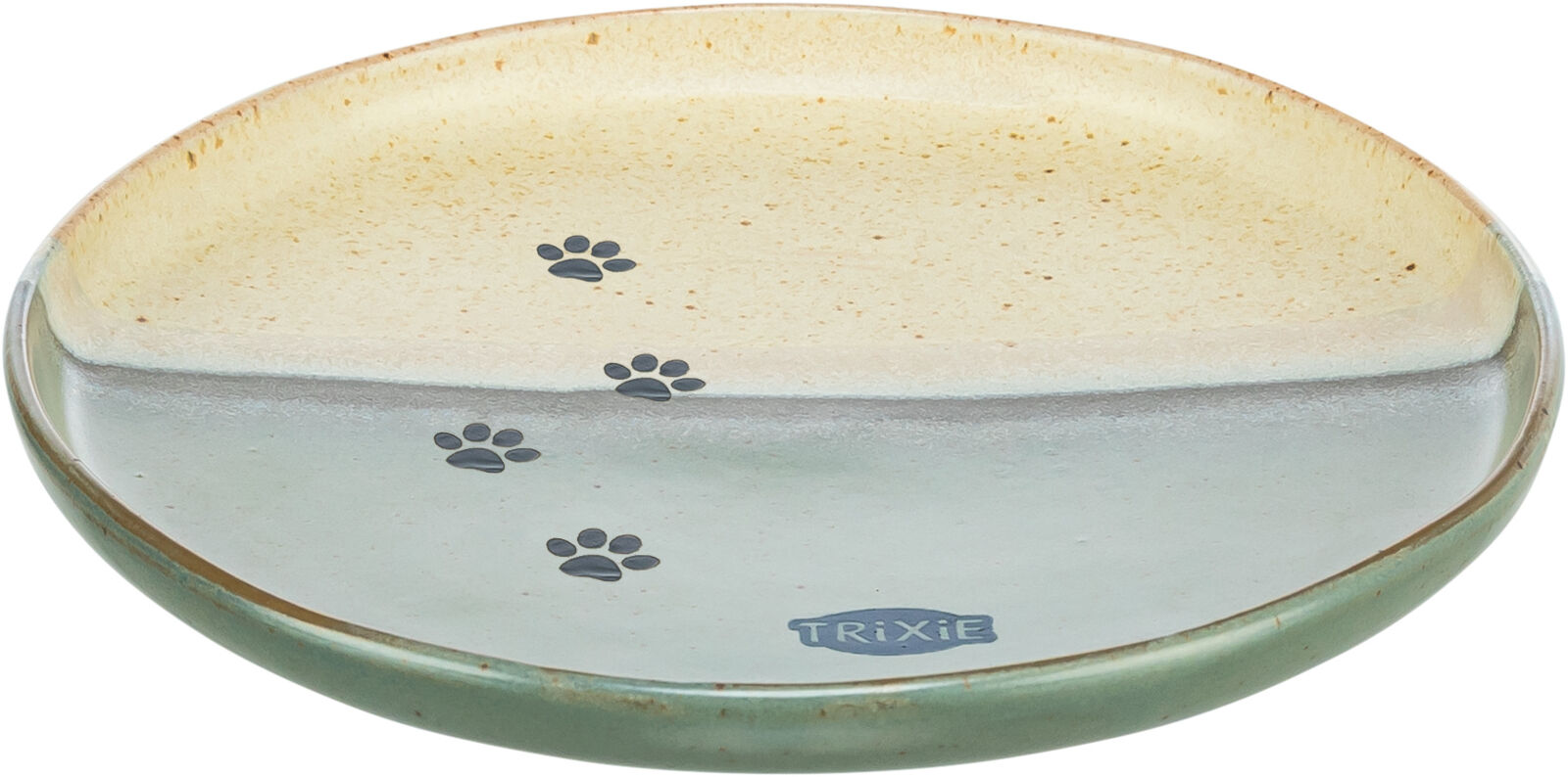Castroane si adapatori animale - Castron Ceramic, 0.2L/16 cm, Verde/Bej