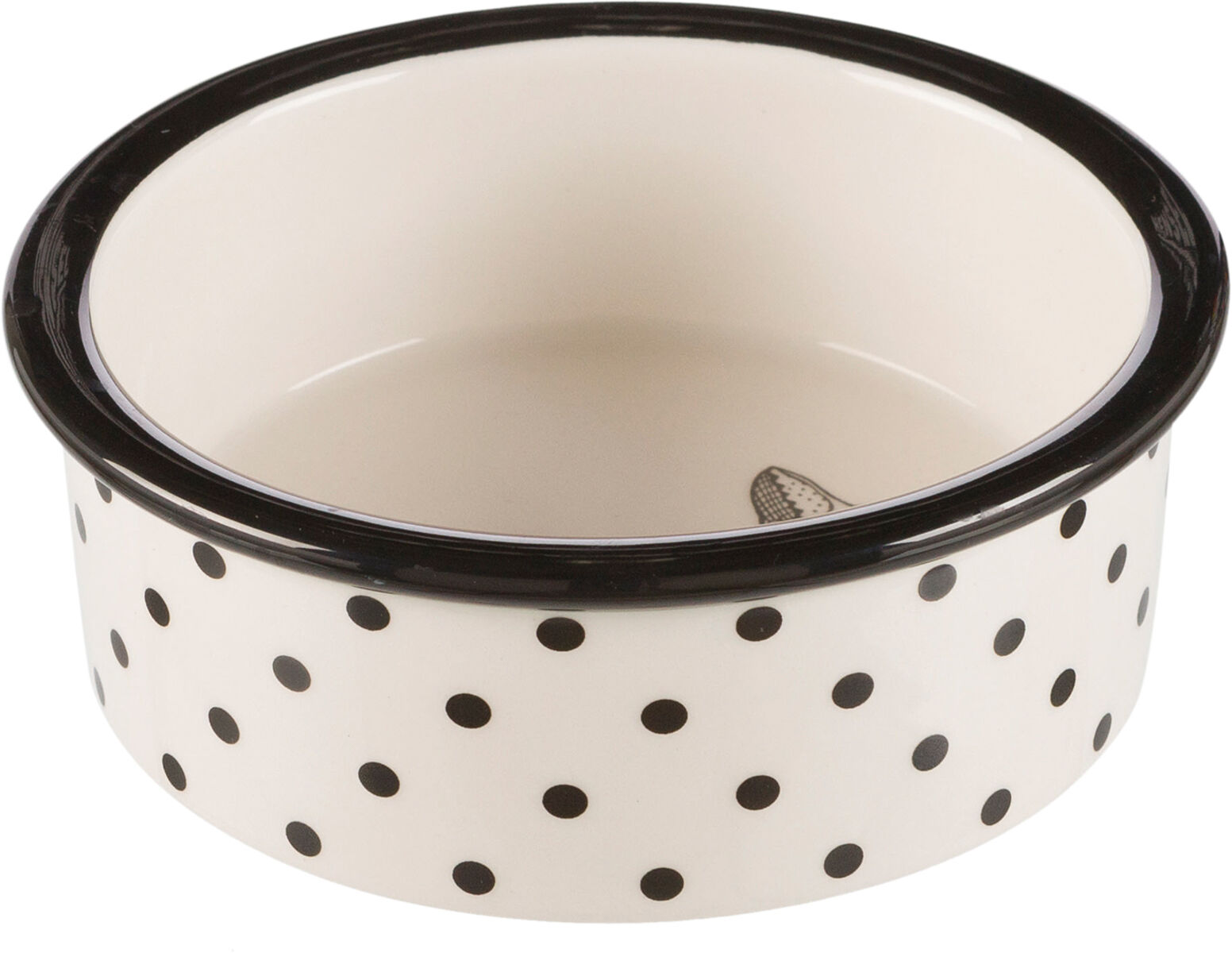 Castroane si adapatori animale - Castron Ceramic Pentru Pisici, 0.3 l/12 cm, Alb/Negru