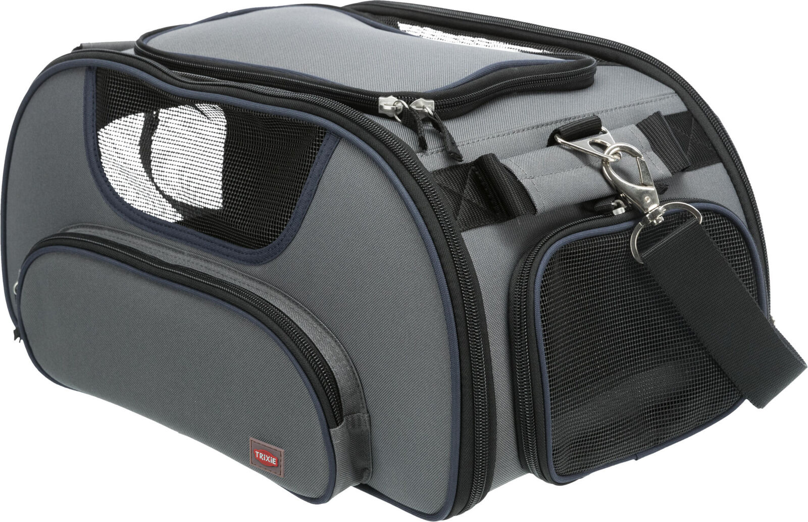Petshop - Geanta de Transport, Airline Wings, 28 x 23 x 46 cm, Pana la 20 kg, Gri/Albastru