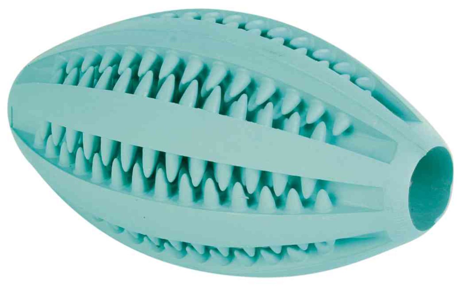 Petshop - Jucarie Pentru Caini, Denta Fun, Minge Rugby, Aroma Menta, Cauciuc, 11 cm