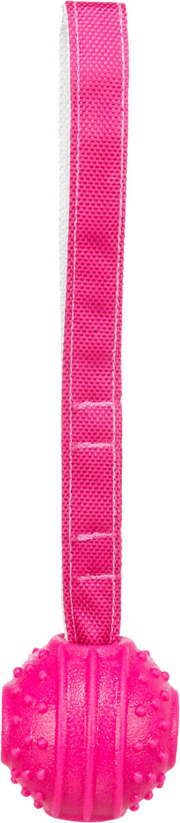 Jucarie Pentru Caini, Minge cu Franghie, TPR, 27 cm, Roz [1]