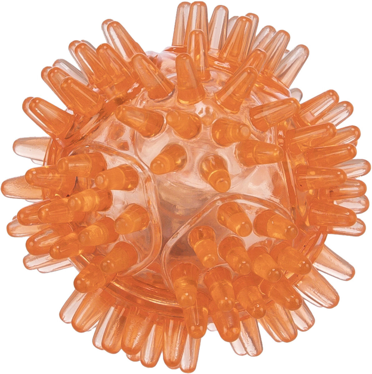 Petshop - Jucarie Pentru Caini, Minge Arici Luminoasa, 5 cm, Portocaliu