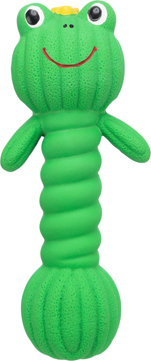 Petshop - Jucarie Pentru Caini, Gantera Broasca, Latex, Cu Sunet, 18 cm, Verde