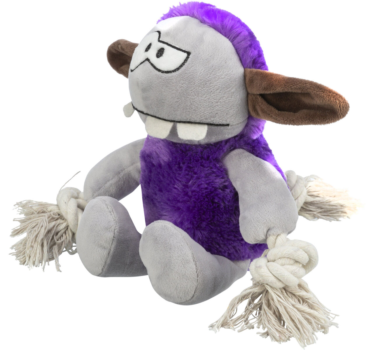 Jucarie Pentru Caini, Monstru, Plus/Sfoara, Cu Sunet, 32 cm, Violet [1]