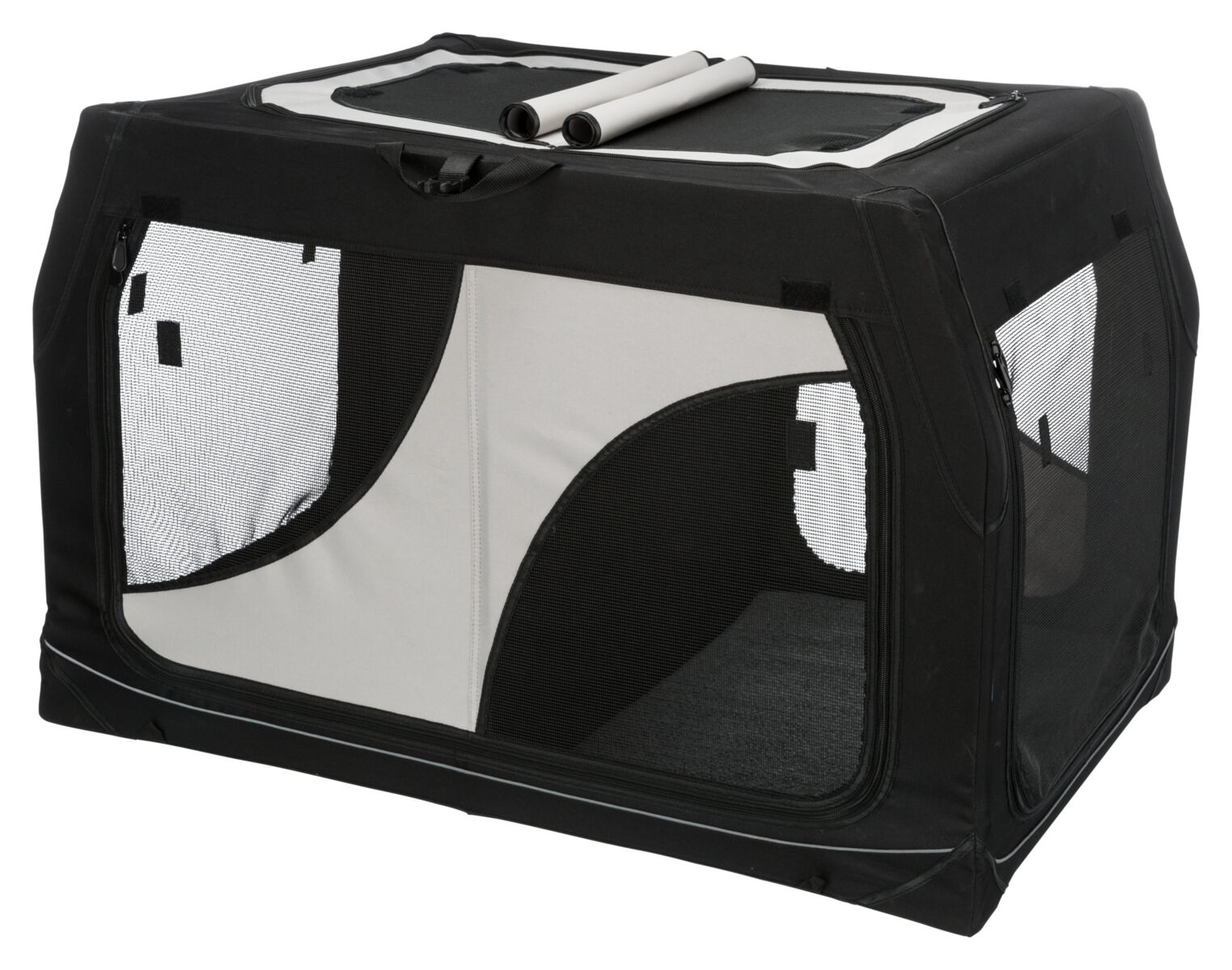 Geanta Transport Auto/Cazare Caini, Vario Double, S: 91 x 60 x 61/57 cm, Negru/Gri [1]