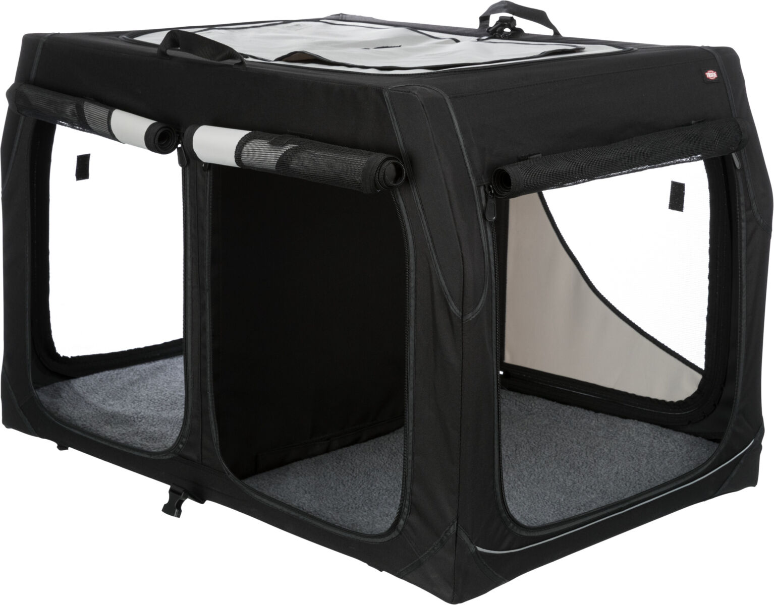 Geanta Transport Auto/Cazare Caini, Vario Double, S: 91 x 60 x 61/57 cm, Negru/Gri [2]