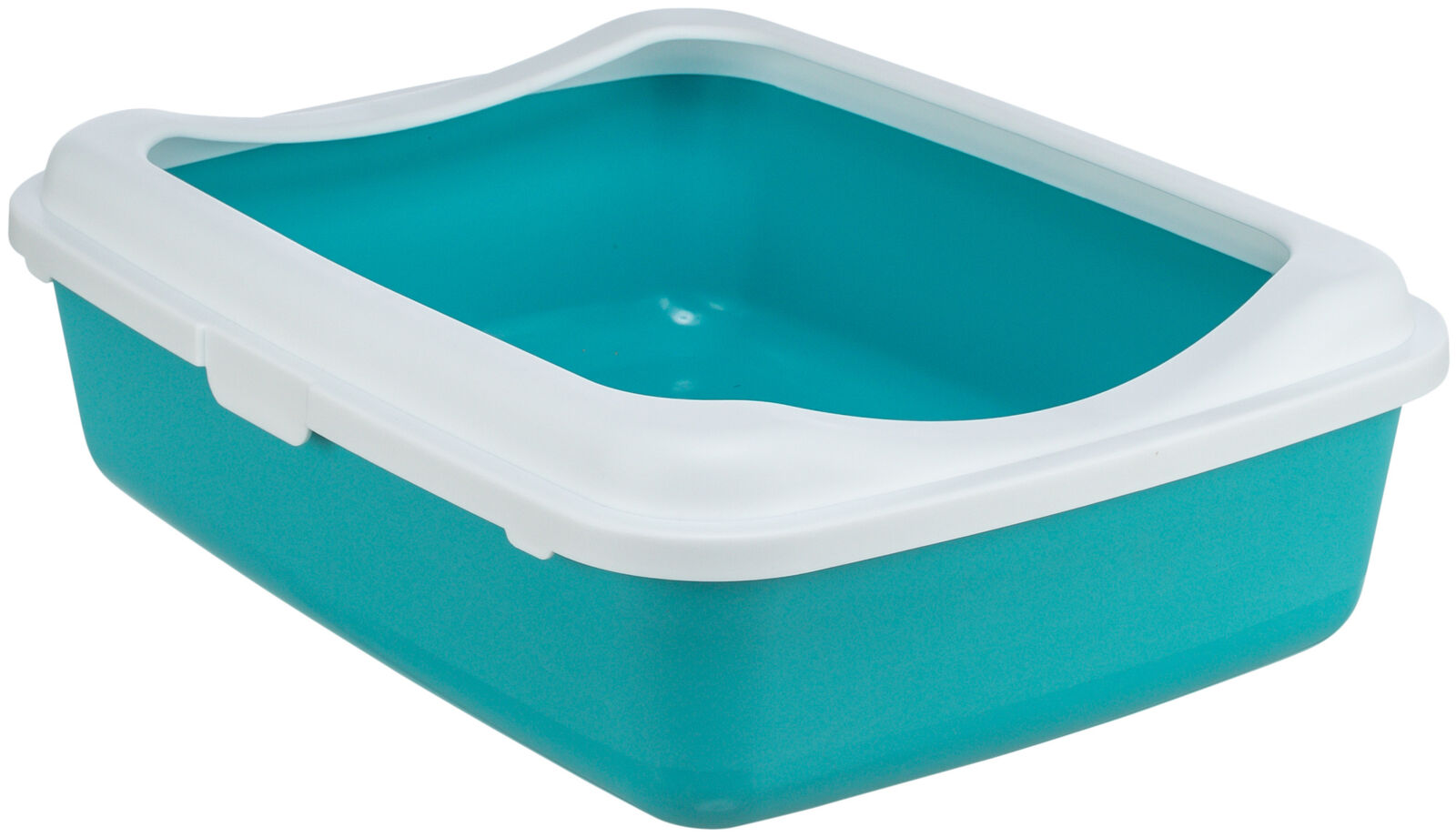 Litiere - Litiera Classic, Cu Rama, 37 x 15 x 48 cm, Albastru Petrol/Alb