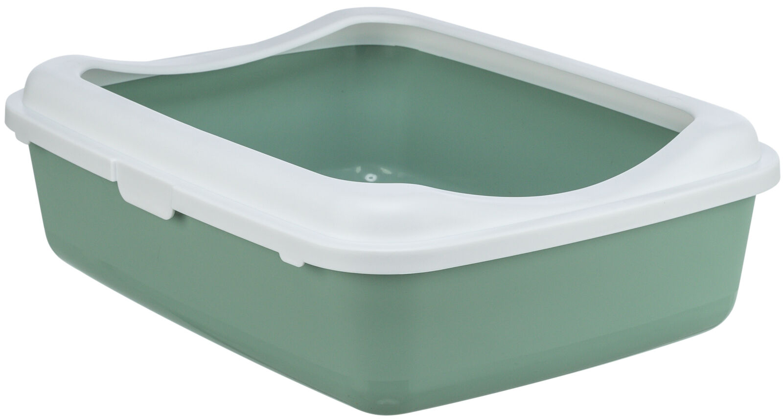 Litiere - Litiera Classic, cu Rama, 37 x 15 x 48 cm, Verde Salvie/Alb
