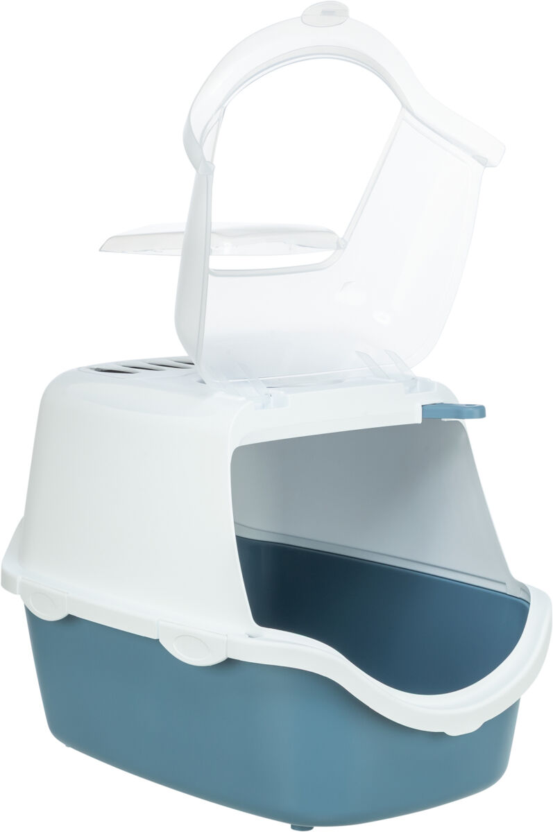 Litiera Vico Open Top, cu Capac si Lopatica, 40 x 40 x 56 cm, Albastru/Alb [2]