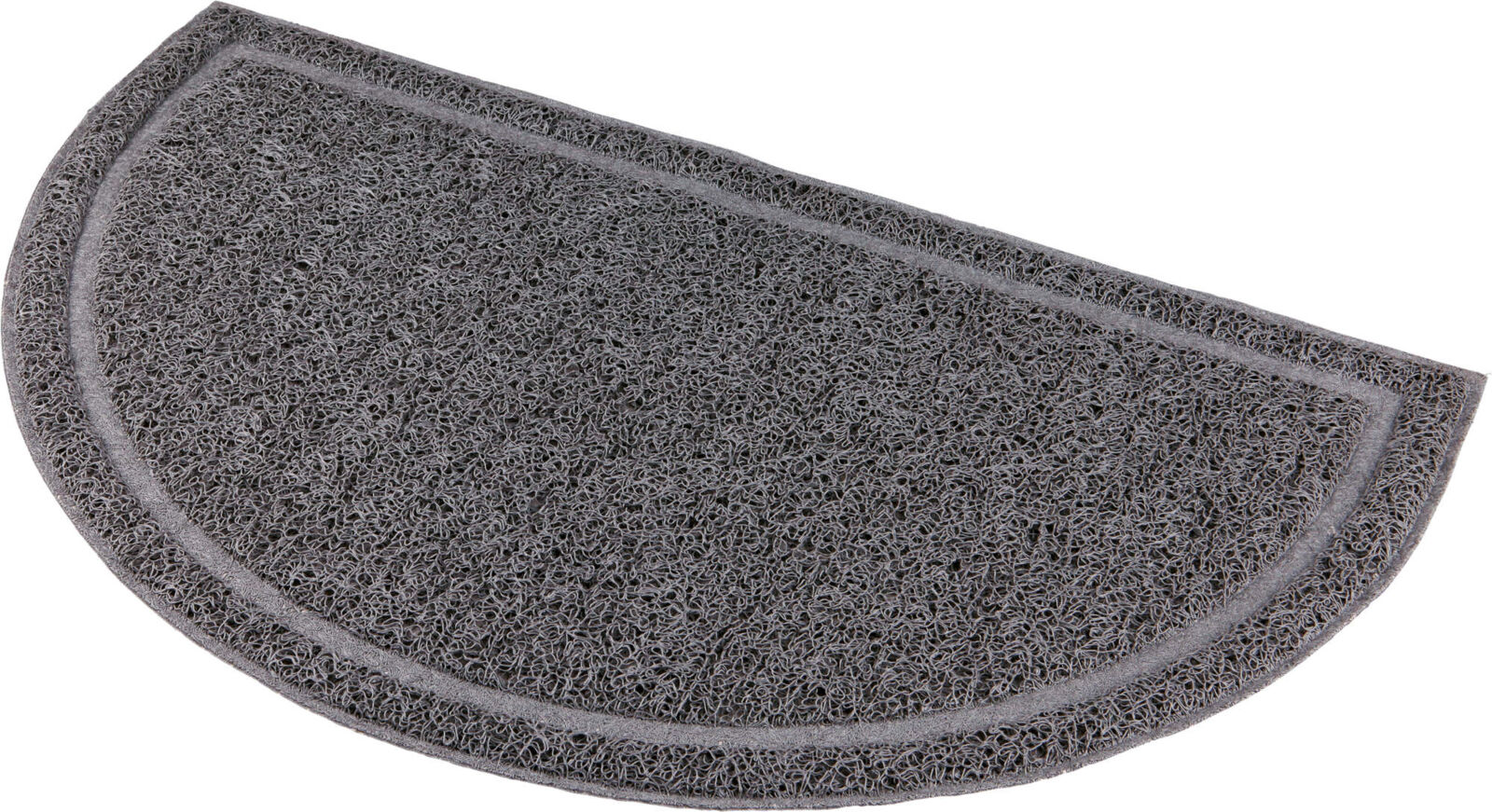 Igiena animale de companie - Covoras In Fata Litierei, Forma Semicircular, PVC, 59 x 35 cm, Antracit