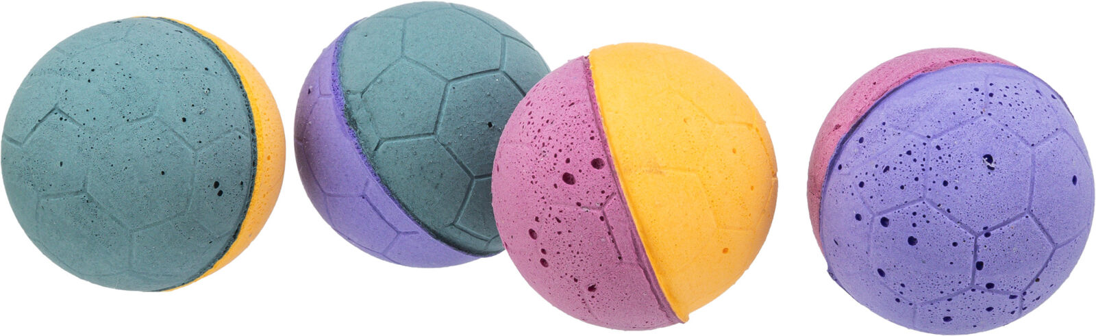 Petshop - Jucarie Pentru Pisici, Set 4 x Mingi Moi, 4.3 cm
