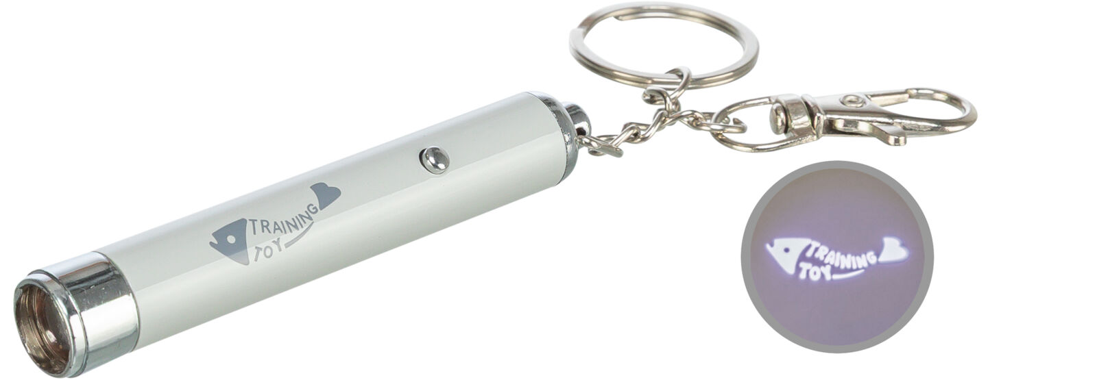 Petshop - Jucarie Pentru Pisici, Indicator LED Cu Motiv Peste, 8 cm