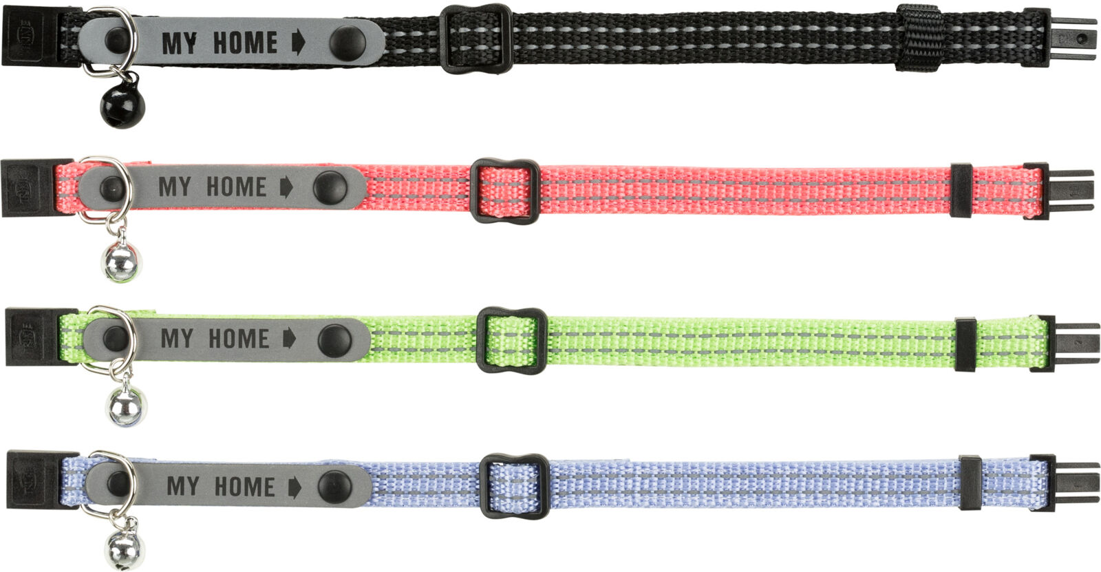 Petshop - Zgarda Pentru Pisici, Cu Adresier Si Clopotel, Reflectorizanta, Diverse Culori