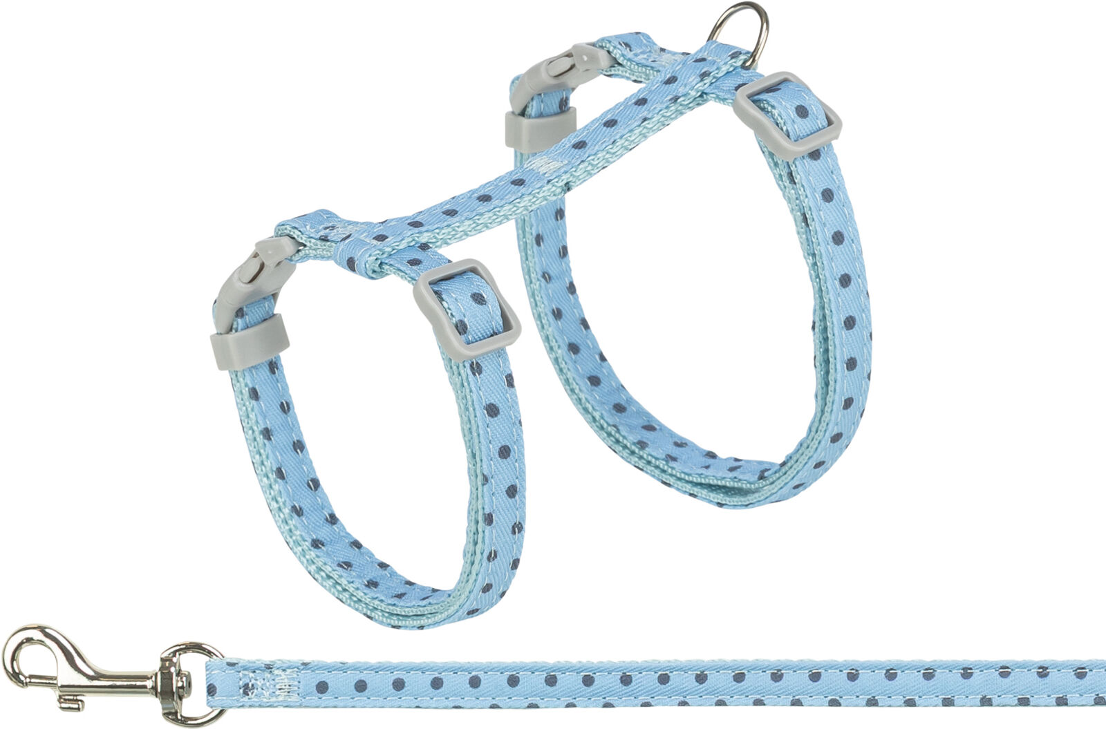 Petshop - Set Ham si Lesa pentru Pisici, 28-45 cm/10 mm, Albastru