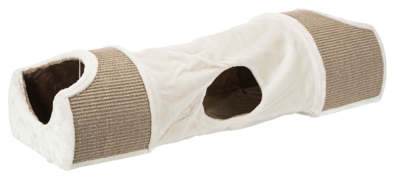 Tunel de Zgariat pentru Pisici, 110 x 30 x 38 cm, Gri Deschis/Maro [0]