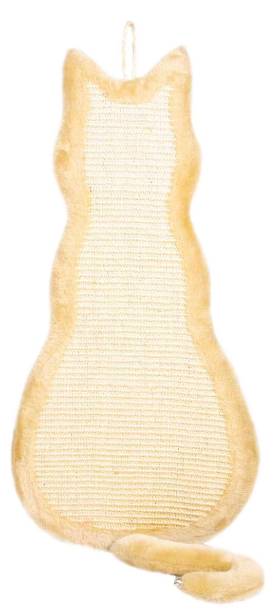 Placa de Zgariat cu Sisal, Forma Pisica, 35 x 69 cm, Bej [0]