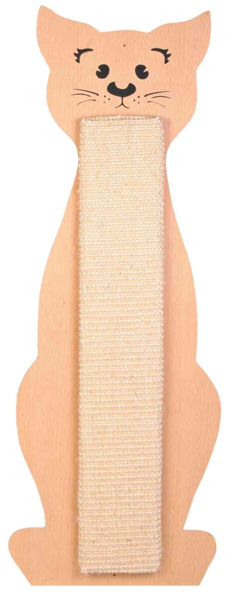 Placa De Zgariat Cu Sisal, Forma Pisica, 21 x 56 cm, Natural/Bej [1]